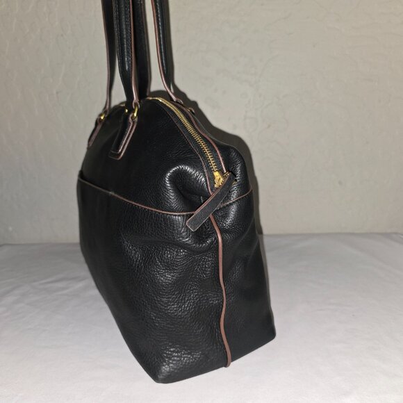 Fossil Julia Large Black Pebbled Leather Shoulder Tote Bag Carryall Purse - Picture 6 of 14